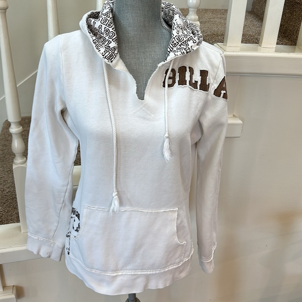 White Hoodie with Brown Accents